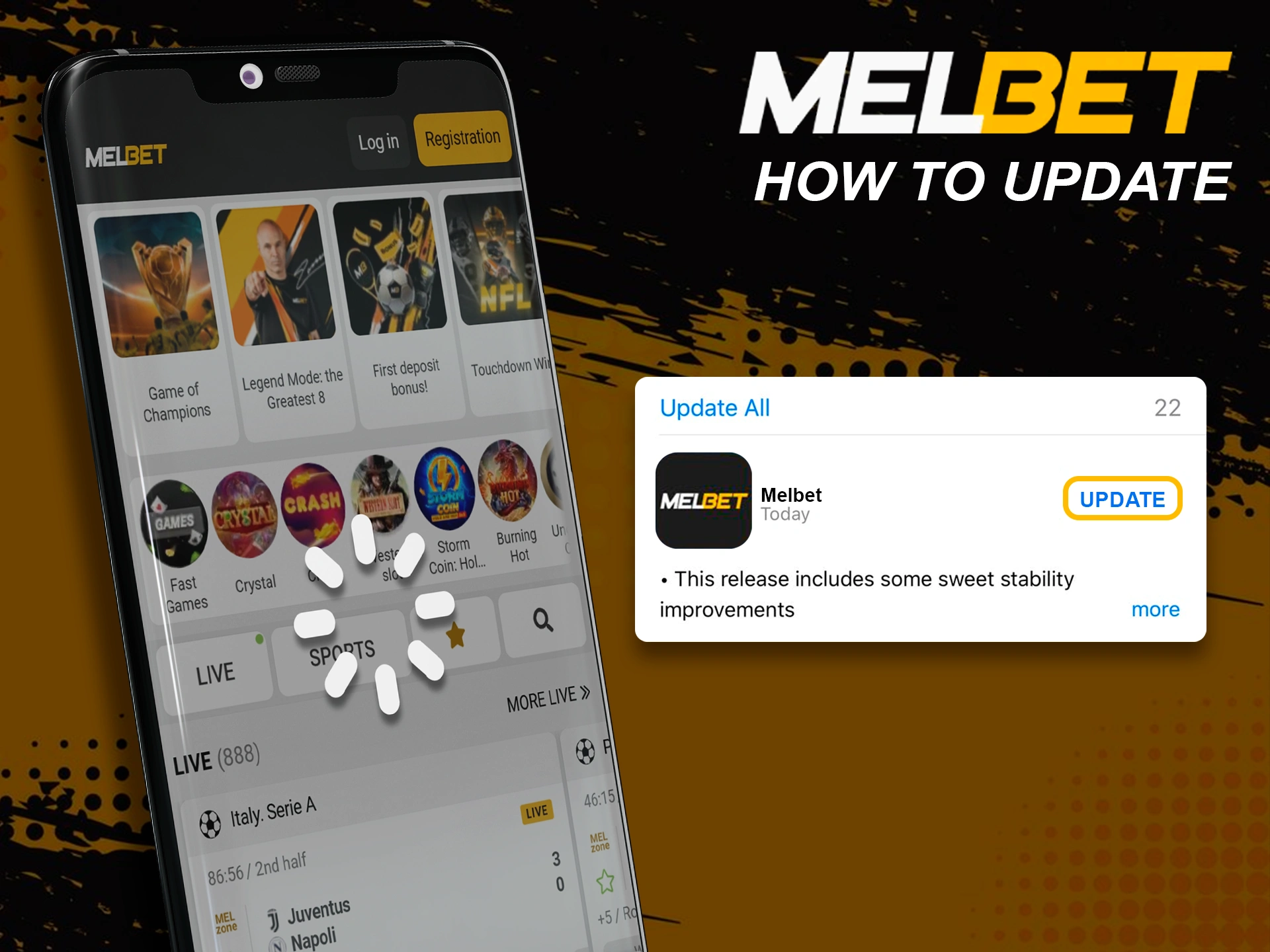 Updating your Melbet app to the latest version.
