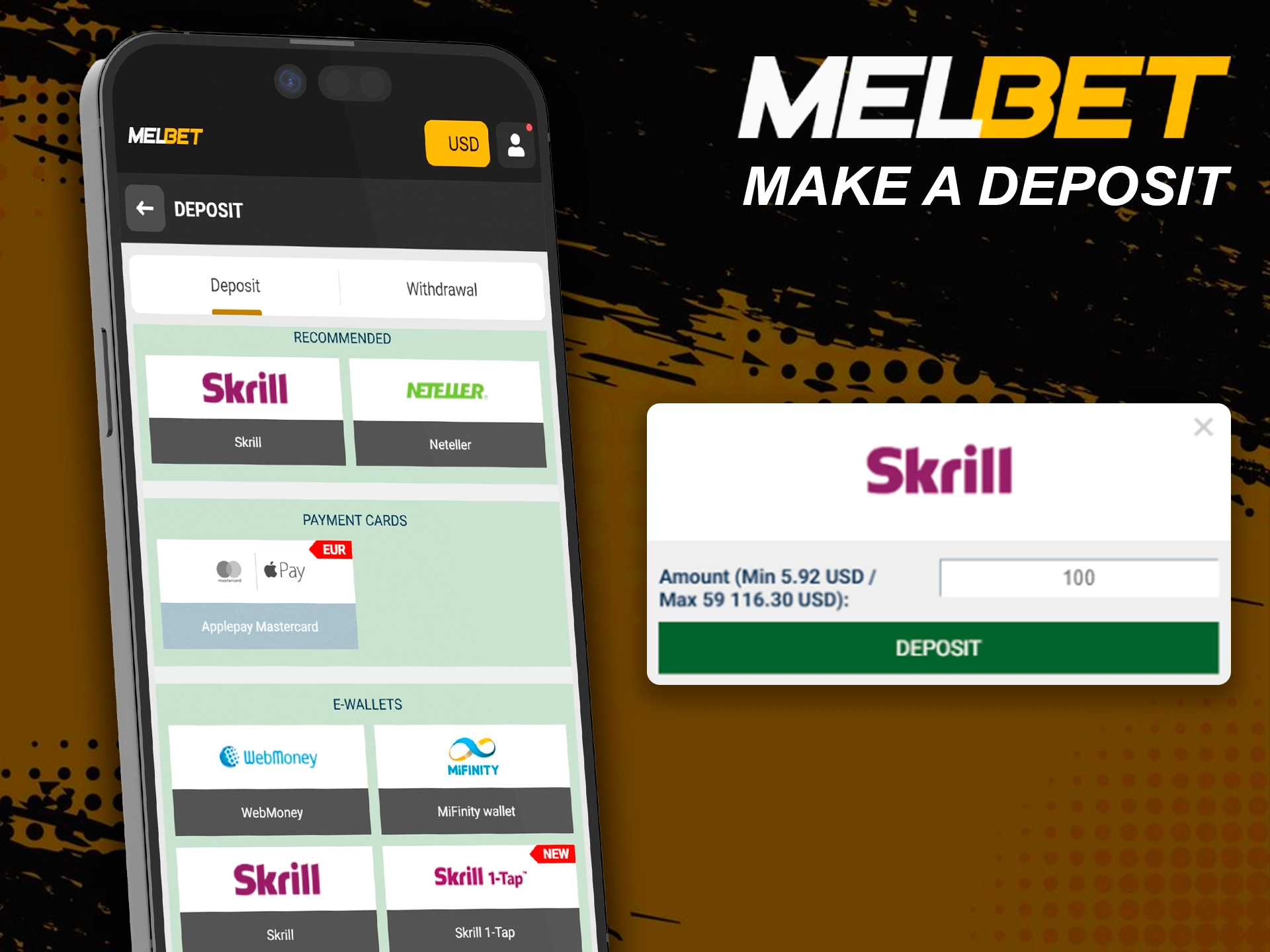 Guide to depositing funds through the Melbet app.