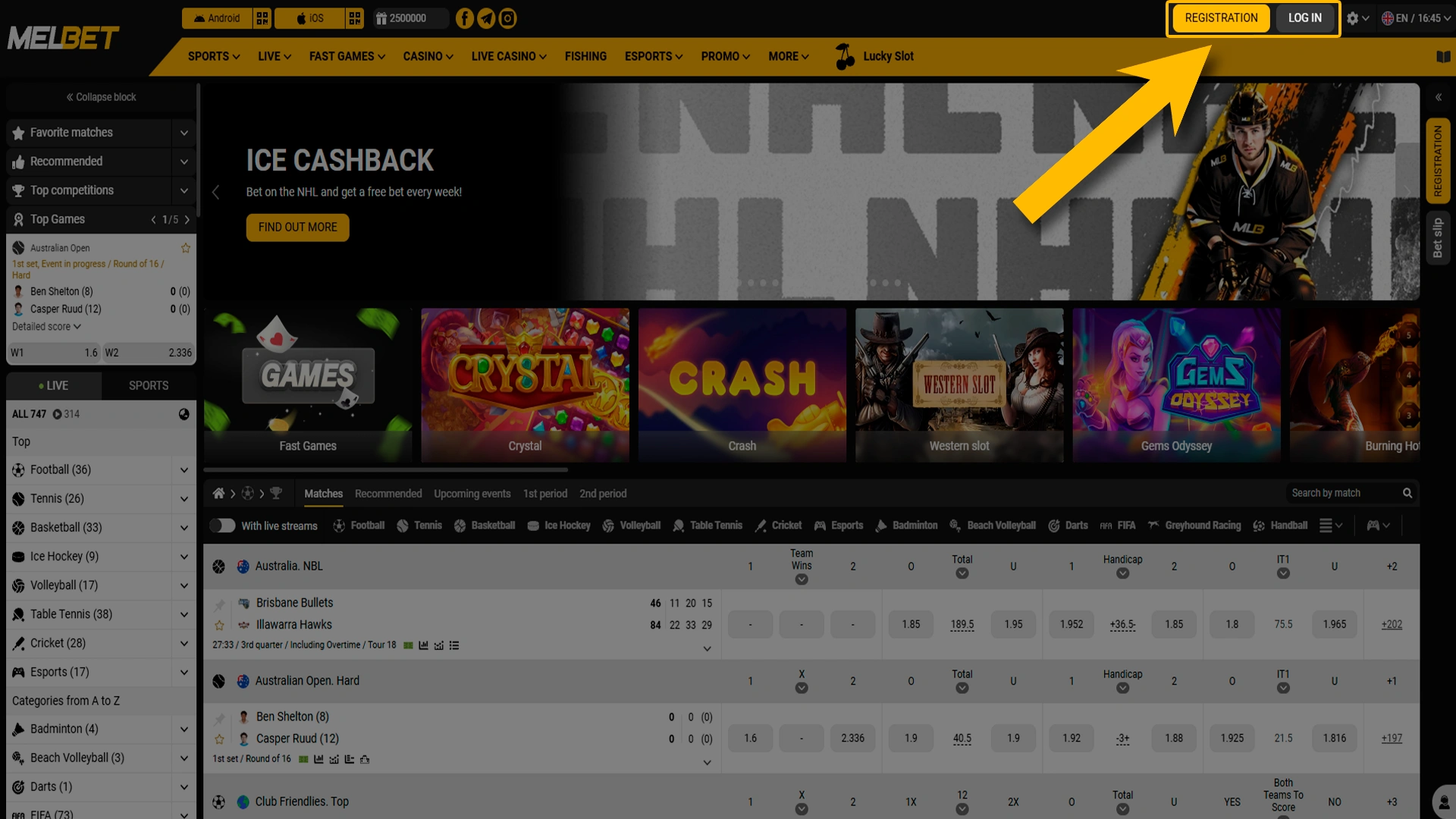 Access your Melbet account to start depositing funds.