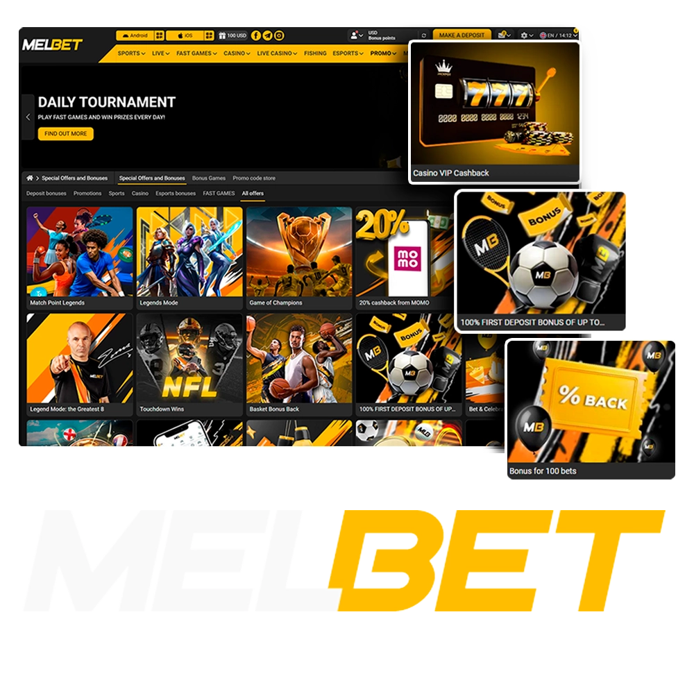 Overview of the latest registration and no deposit Melbet bonuses.