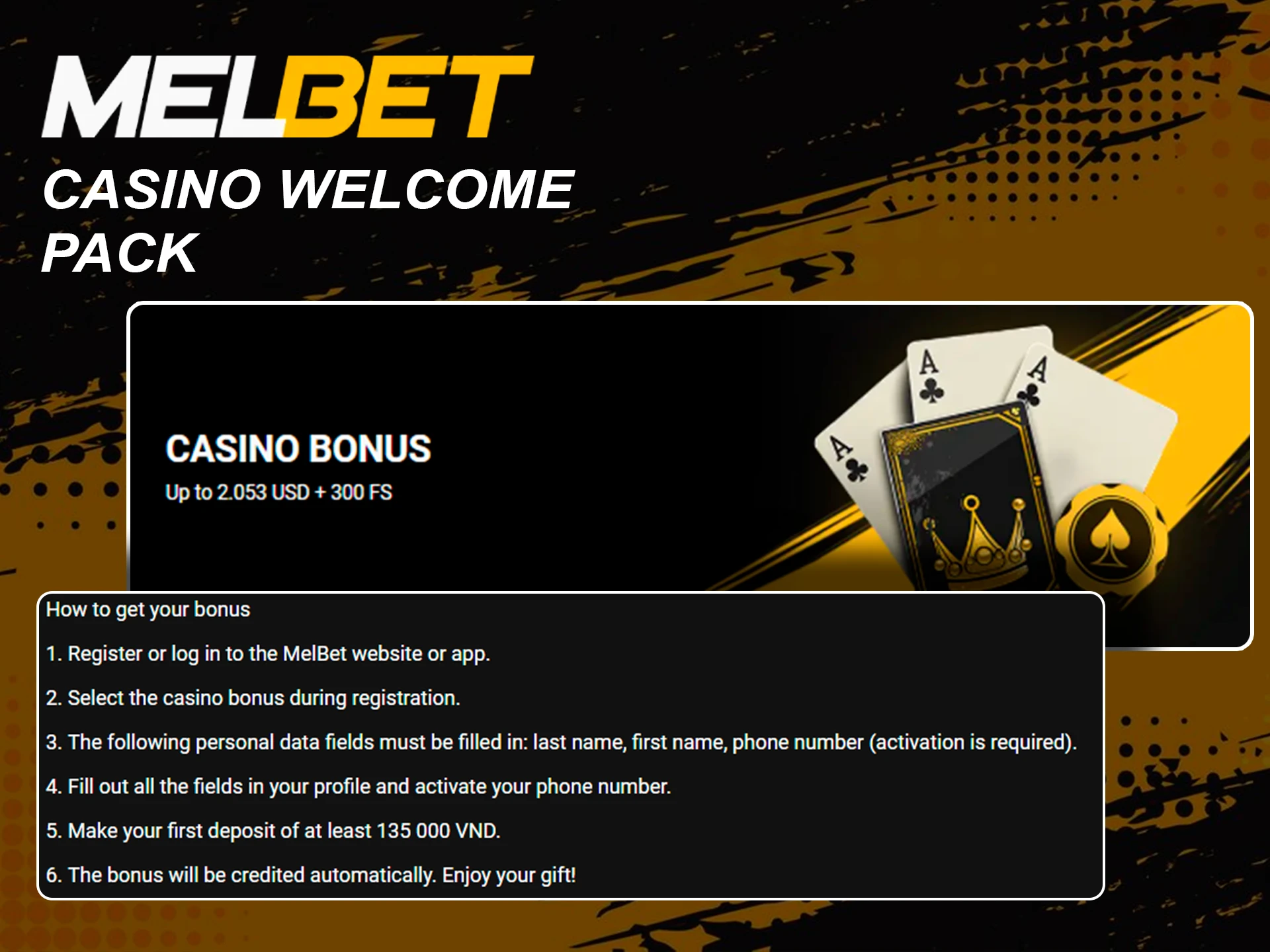 Claim the massive Melbet casino welcome pack and free spins.