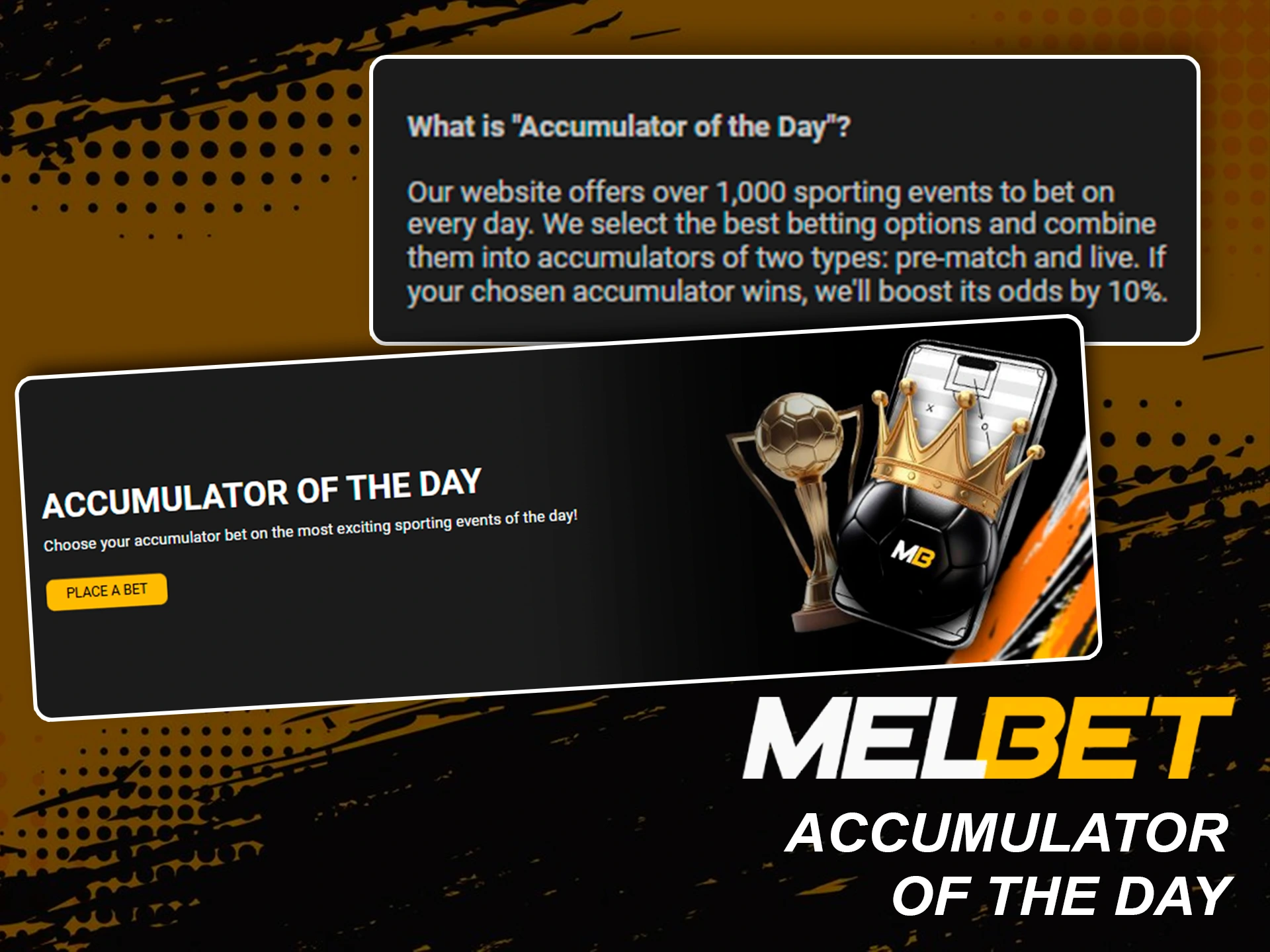 Boosted odds for Melbet accumulator of the day bets.