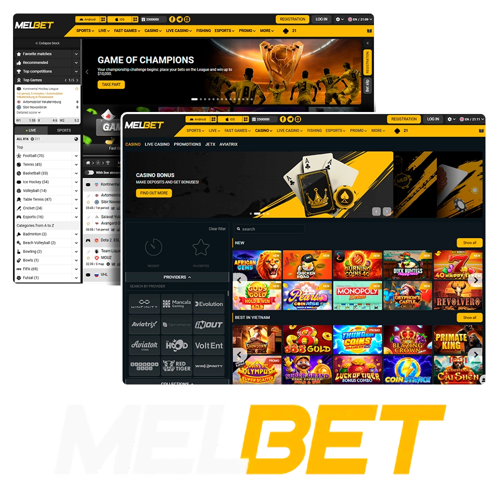 Official homepage of Melbet sports betting and online casino.