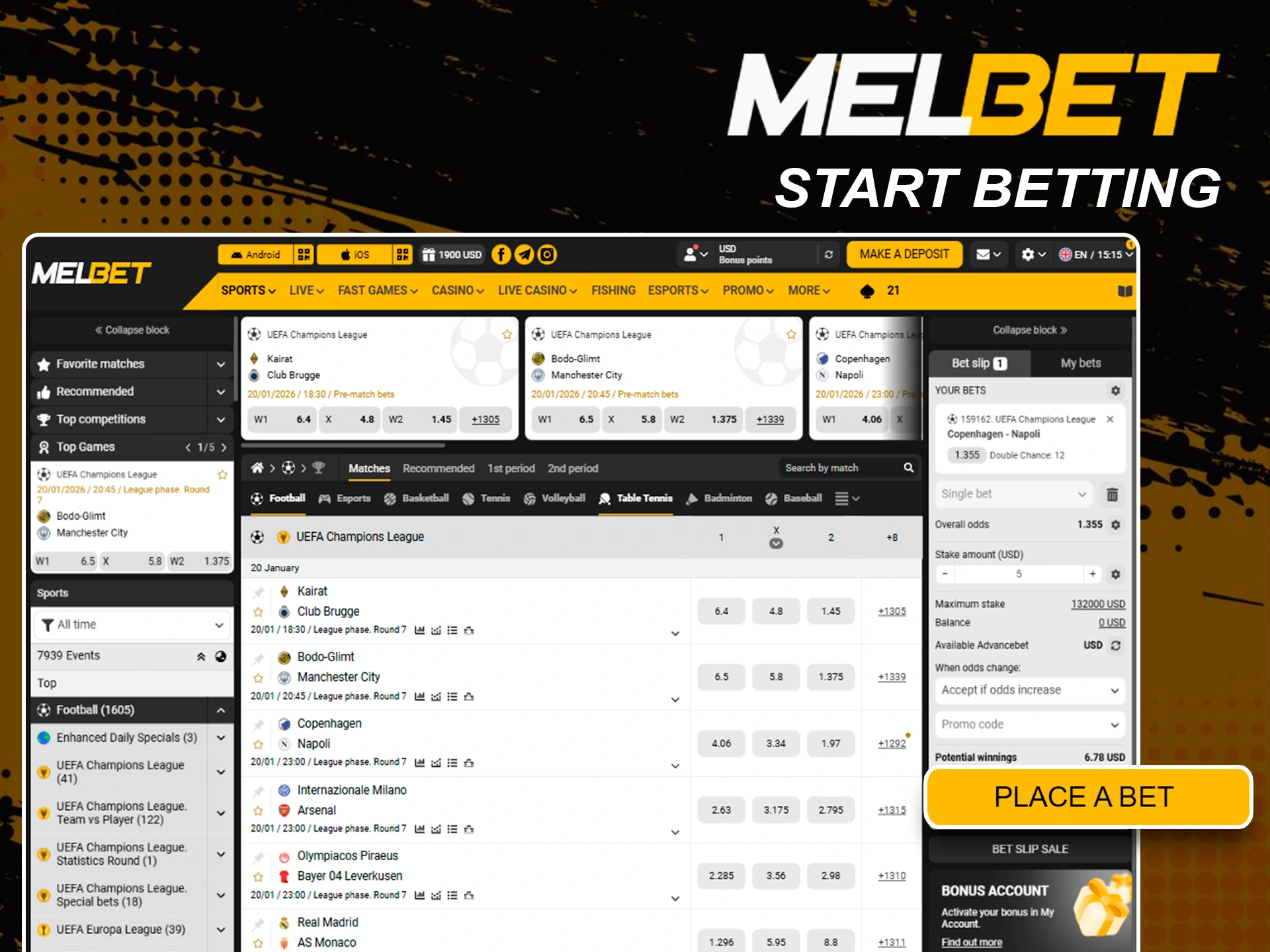 Getting started guide for new bettors on Melbet.