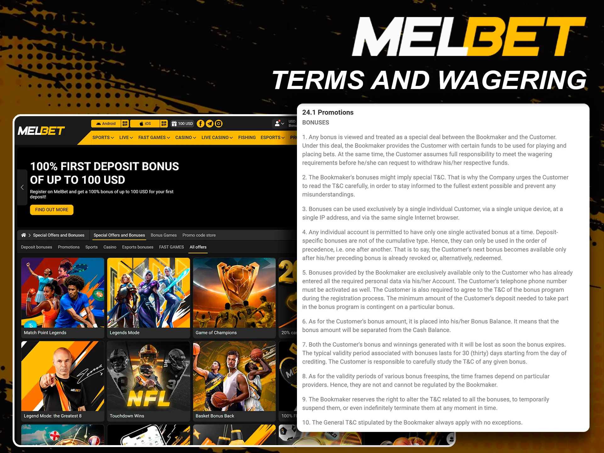 Read the Melbet bonus terms and essential wagering requirements here.