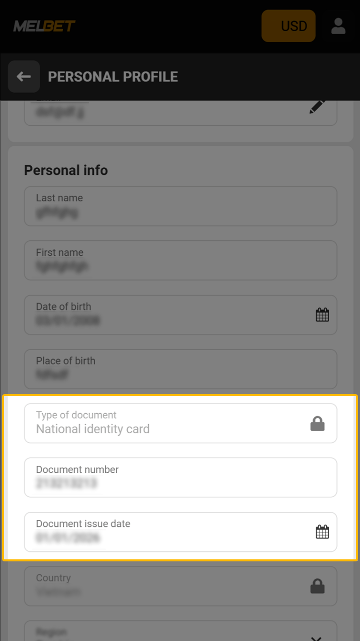 Upload identity documents for Melbet account verification and safety.