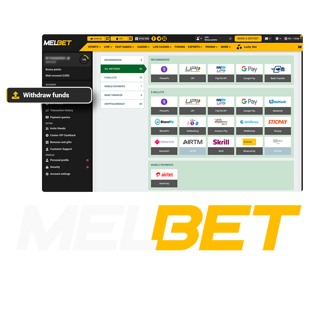 How to cash out your winnings from Melbet.